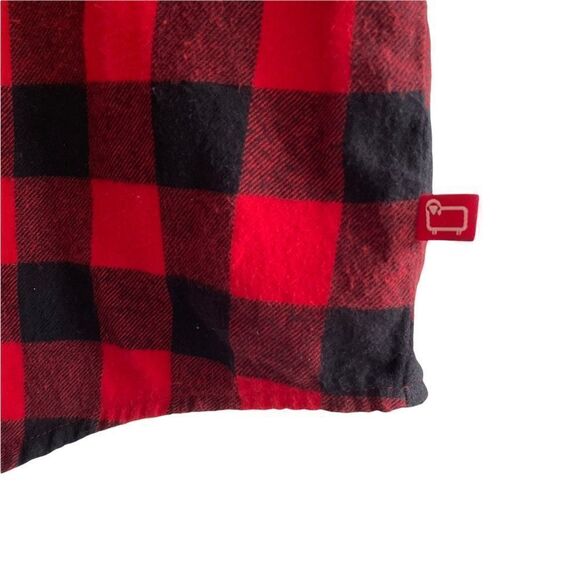 Woolrich Checked Flannel Button Front Long Sleeve Nightgown Black Red M - Picture 3 of 6